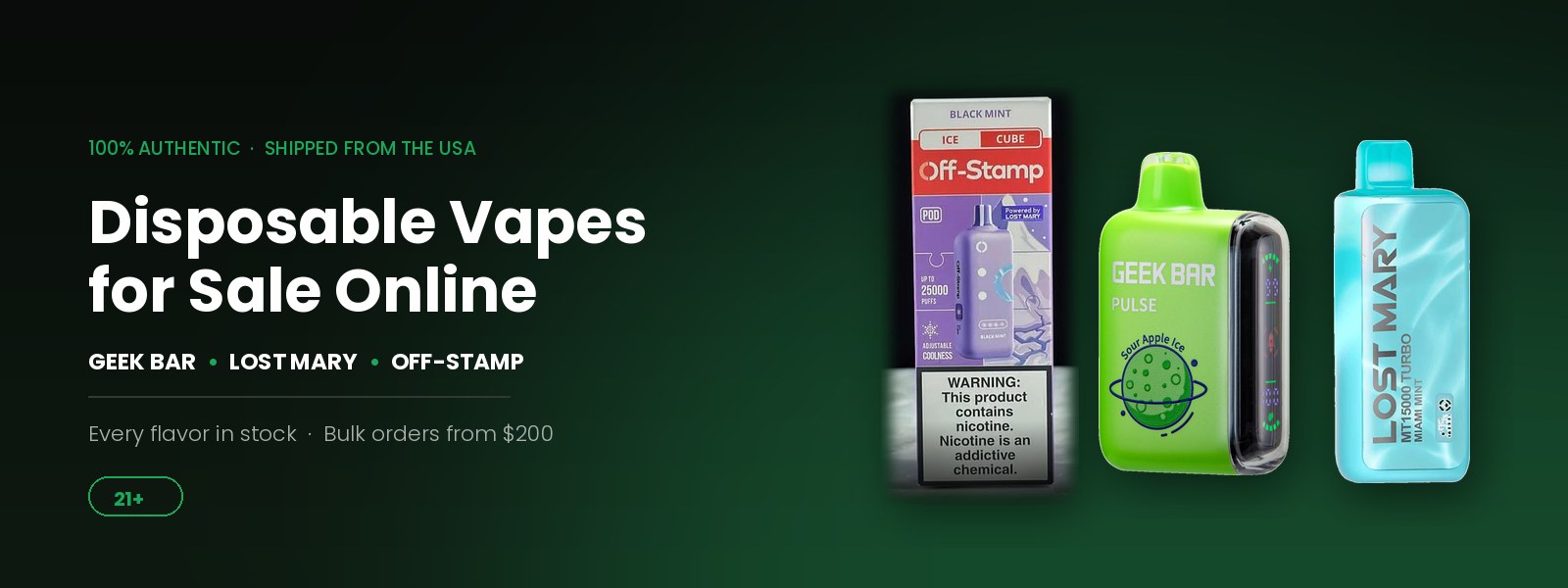Buy disposable vapes online free shipping, off stamp crystal cube, geek bar pulse 15000, geek bar pulse flavors, lost mary vape flavors, vape deals online, wholesale disposable vapes, Lost Mary MT15000 disposable vape next to a calendar, USB-C cable plugged into a rechargeable disposable vape